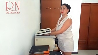 Office Milf Regina Noir Flaunts Her Curves On Mfp Camera