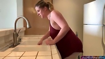 Mature Woman And Young Boy Engage In Sexual Activity In The Kitchen
