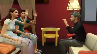 Old And Young Couple Gets Naughty In Front Of Parents