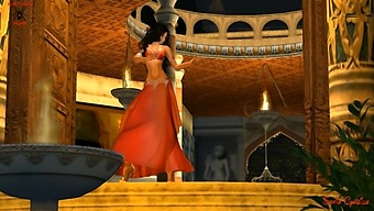 Red Belly Dancer'S Fantasy Dance Performance