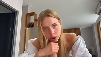 Small-Breasted Stepdaughter Gives A Hot Blowjob In Hd