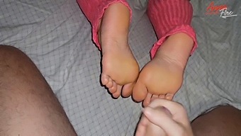 I Gave My Stepson A Footjob And Made Him Cum On His Feet