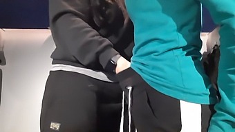 Lesbian Girls Have A Steamy Sex With A Stranger In A Train Compartment