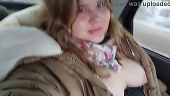 Chubby Cutie With Big Tits Gets Naughty In A Cab