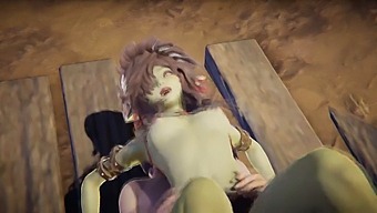 Intense Sexual Encounter With A Green-Skinned Goblin Woman Who Makes Loud Moans