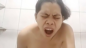 My Spouse Of Asian Descent Self-Pleasuring, Imagining A Threesome With Her Partner And His Companion. Reaches Climax