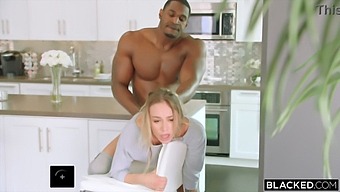 A Man Leaves His Partner Alone With A Muscular Black Roommate Who Proceeds To Seduce Her