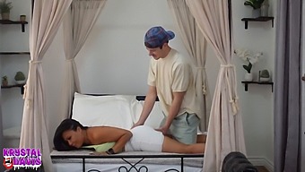Stepson Assists In Relieving Stress On The Bed