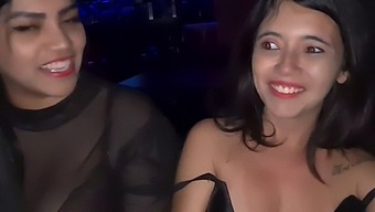 Petite Bi-Girl Swings With Her Partner And Teases With Ass Play